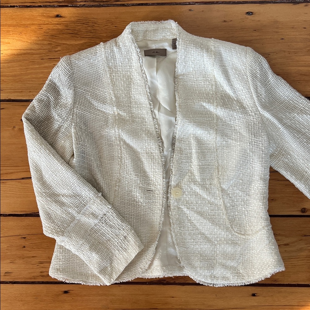 Cream Textured Women's Blazer